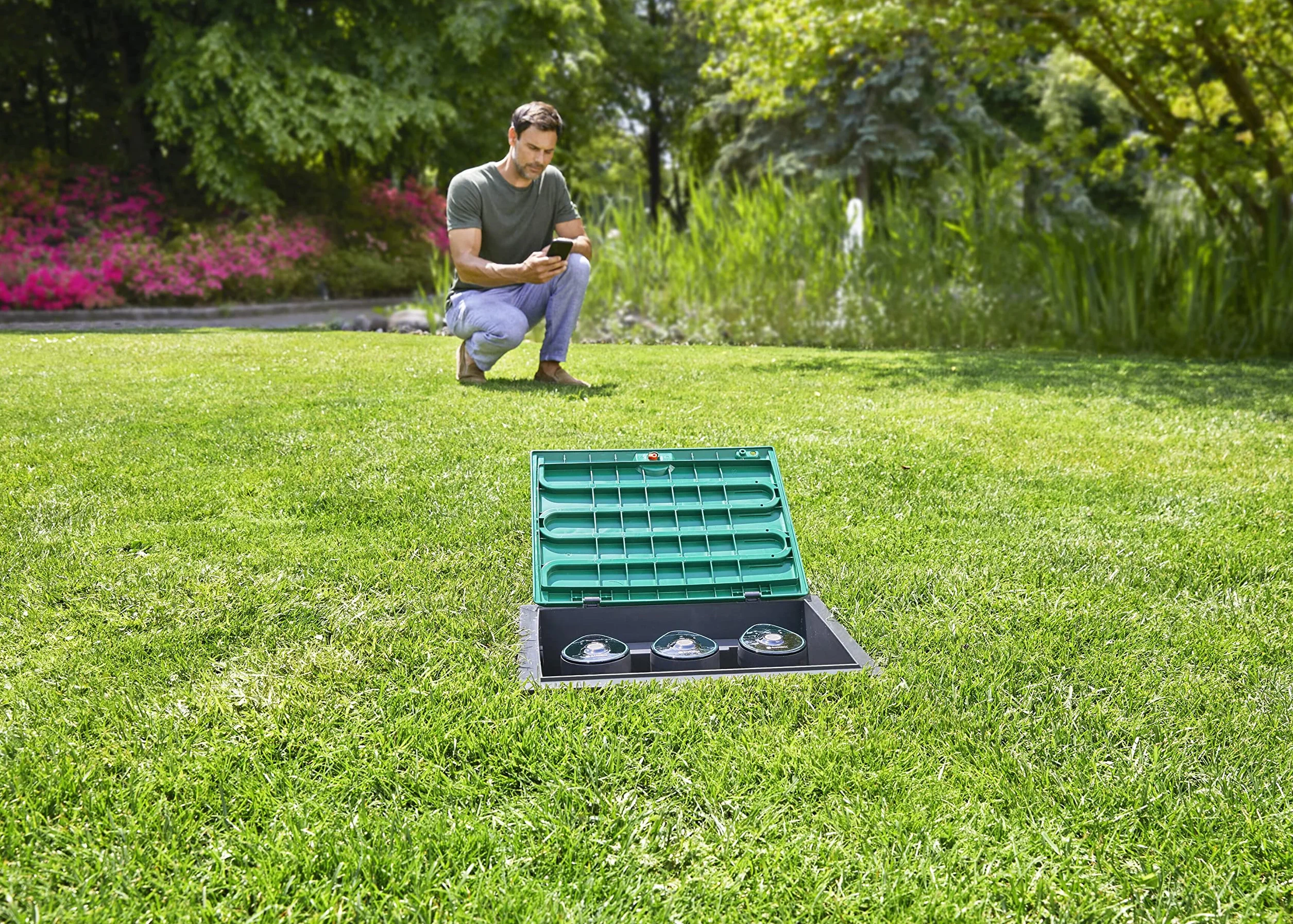 Gardena Valvola cordless 9 V: Per il controllo automatico dell'irrigazione, senza fili, apertura e chiusura manuale della valvola (1251-20)