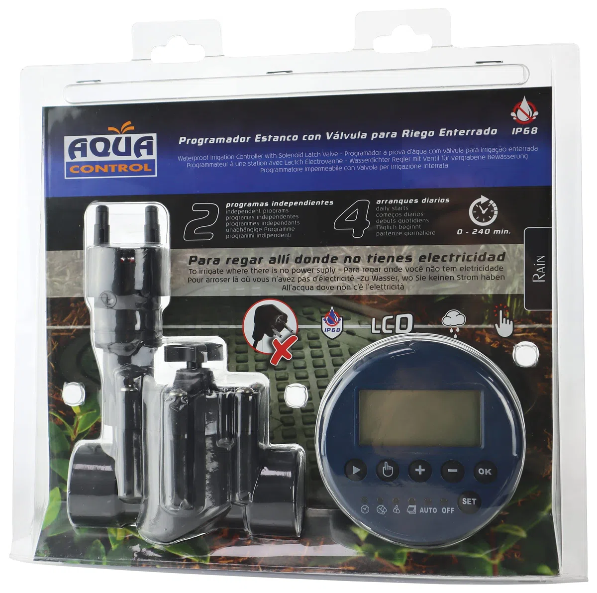 Aqua Control - Programmatore Digitale d'Irrigazione con Elettrovalvola di Solenoide Latch. Con 2 Programmi d'Irrigazione Indipendenti. Programmatore con valvola per Pozzetto
